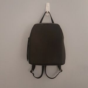Two compartment leather backpack